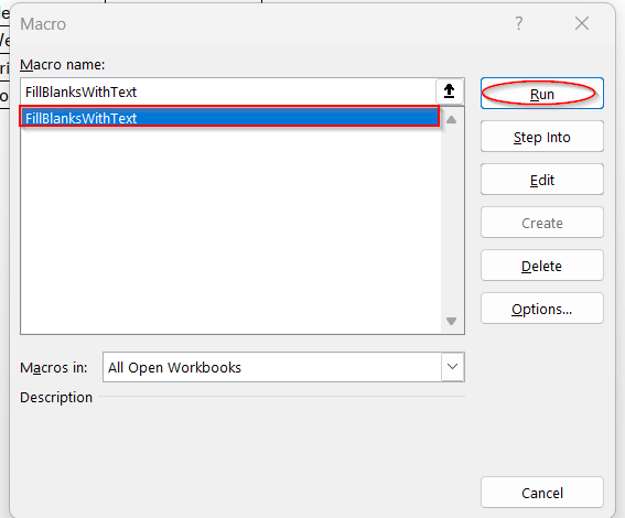 One-Click VBA Script to Fill Blanks in Excel