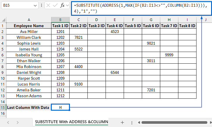 Find the Last Column With Data Using Address Reference
