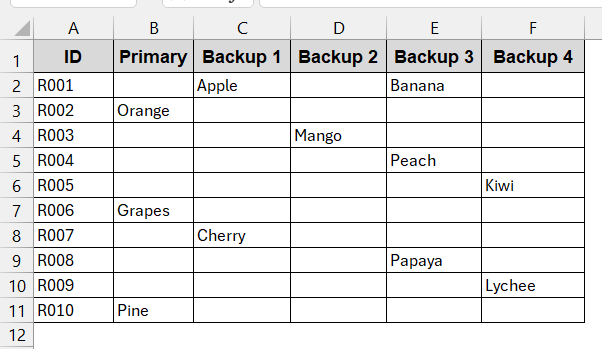 Combine Nested IF for Multiple Backup Cells
