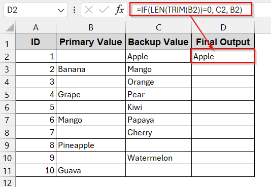 Detect and Replace Invisible Blanks with LEN and TRIM