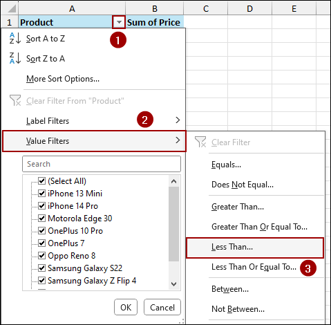 Utilizing Value Filters to Filter Numeric Values