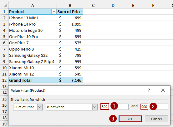 Utilizing Value Filters to Filter Numeric Values