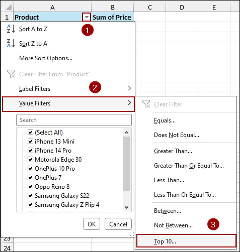 Utilizing Value Filters to Filter Numeric Values