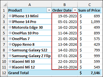 Inserting Timeline to Filter Dates
