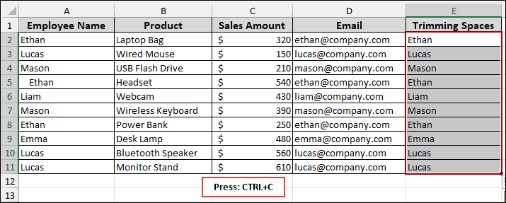 Duplicates Not Removed Due to Hidden Spaces