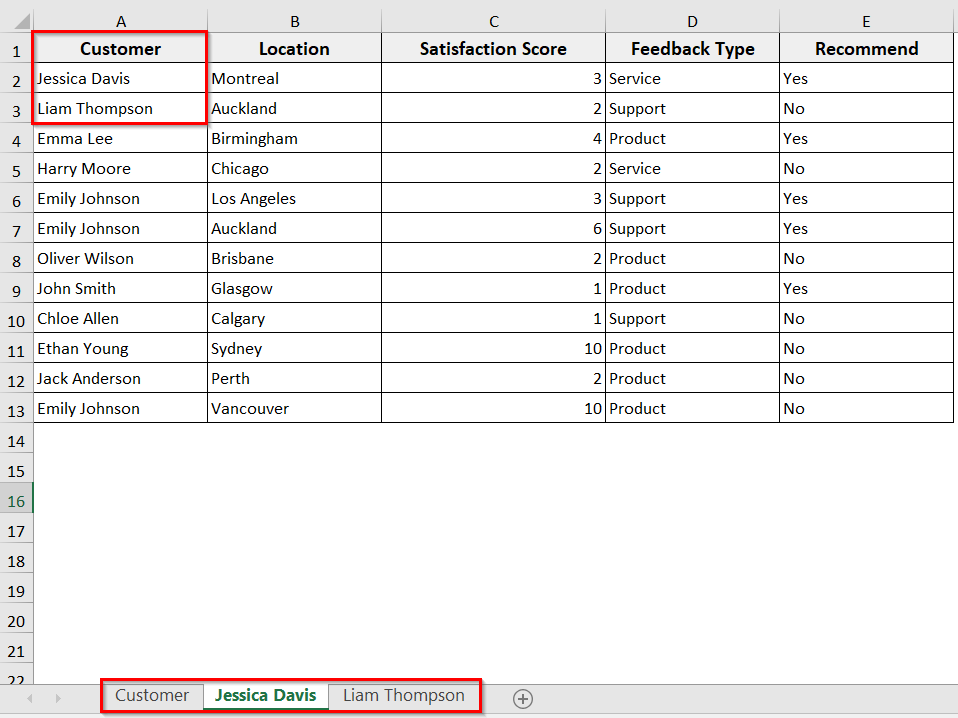 Rename a Worksheet Using a Cell Value for Multiple Sheets