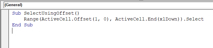 Using Offset with End for Relative Selections