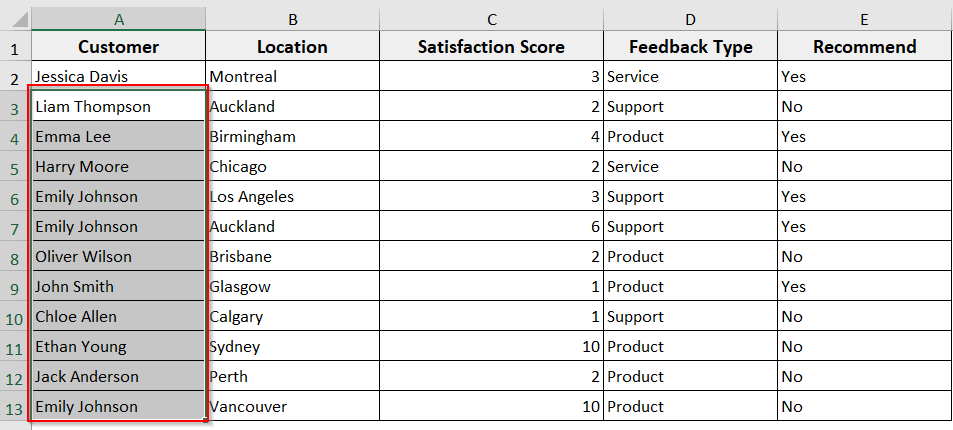 Using Offset with End for Relative Selections