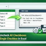featured image - check uncheck all checkboxes with a single checkbox excel​