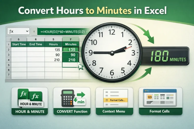 featured image - convert hours to minutes in excel