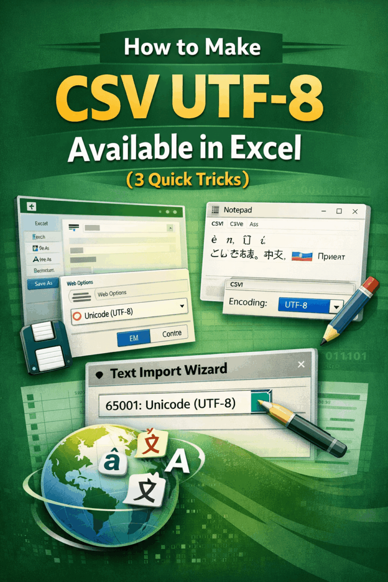 featured image - csv utf 8 not available in excel