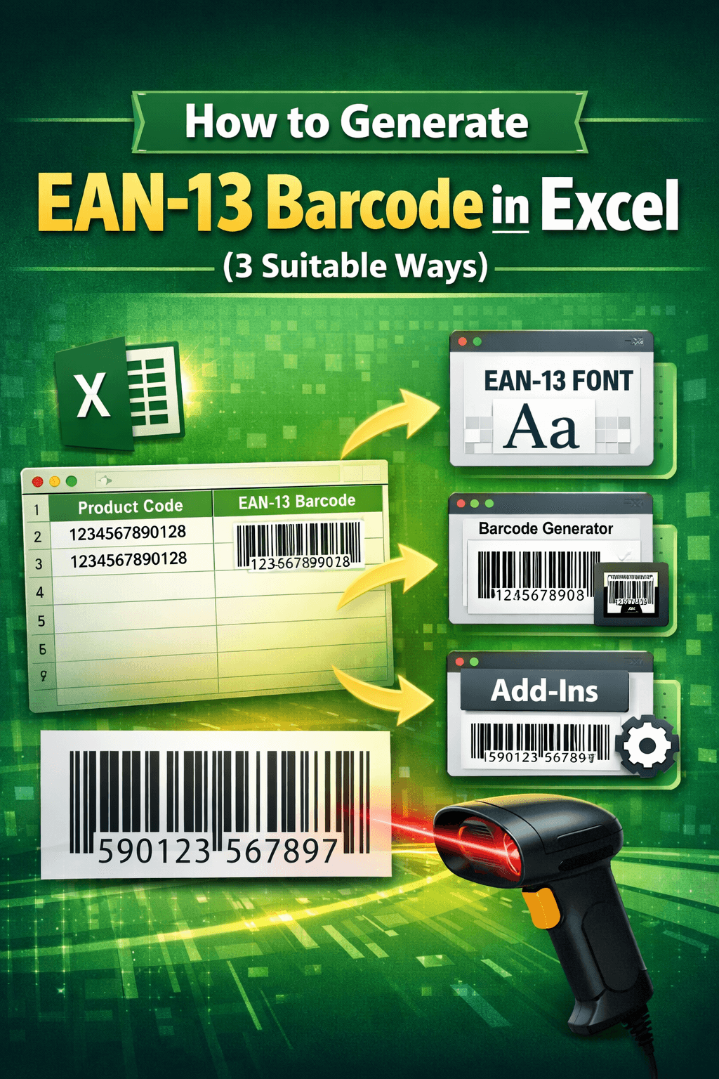 How to Generate EAN-13 Barcode in Excel (3 Suitable Ways) - Excel Insider