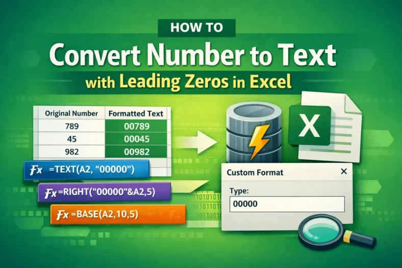 featured image - excel convert number to text with leading zeros