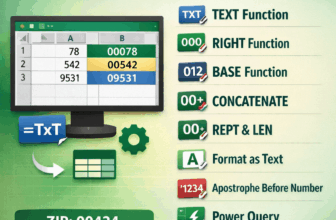 featured image - excel convert number to text with leading zeros