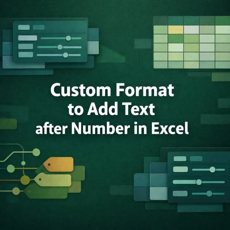 featured image - excel custom format add text after number