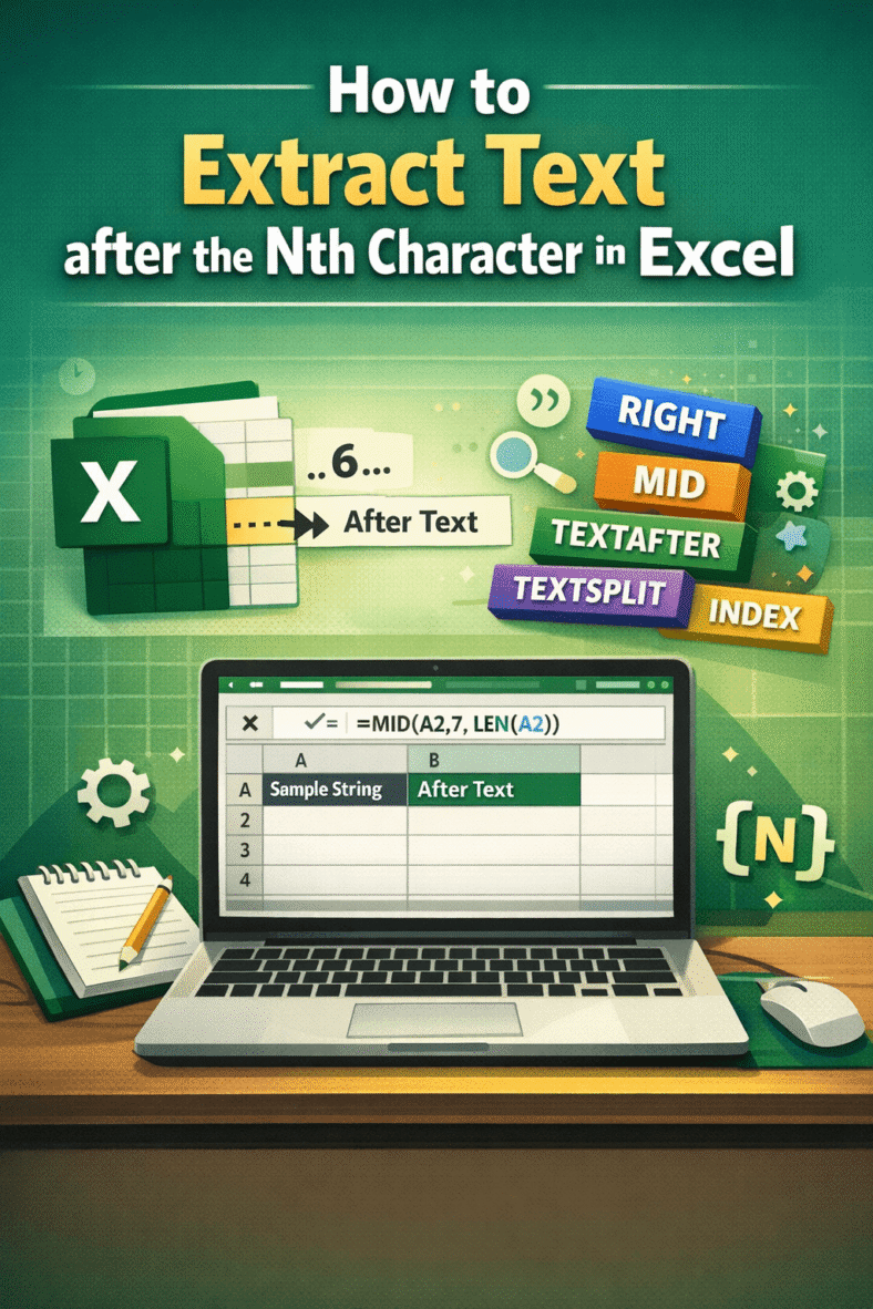 featured image - excel extract text after nth character​