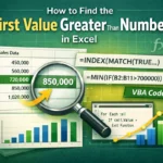featured image - excel find first value greater than