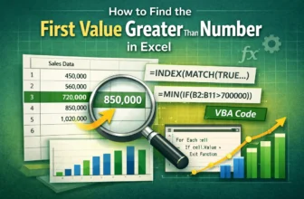 featured image - excel find first value greater than