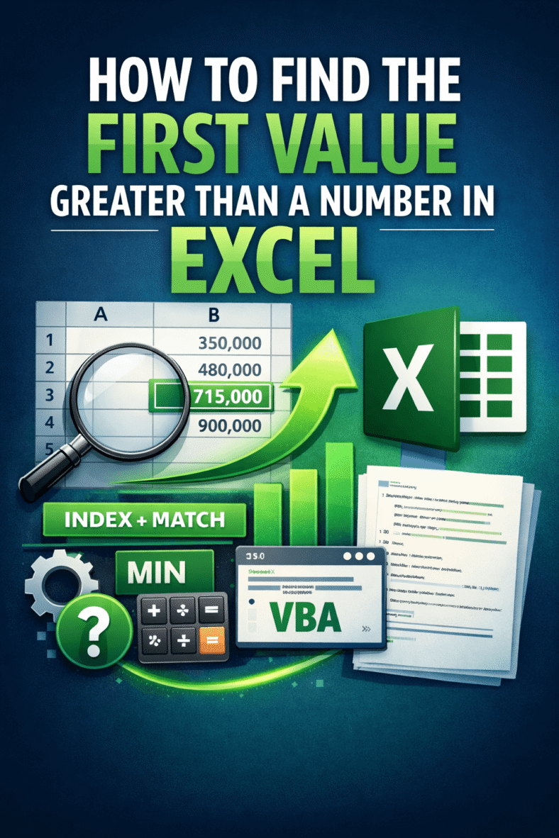 featured image - excel find first value greater than