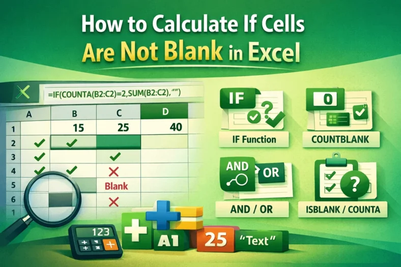 featured image - excel if not blank then calculate