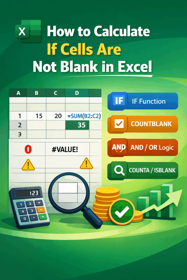 featured image - excel if not blank then calculate