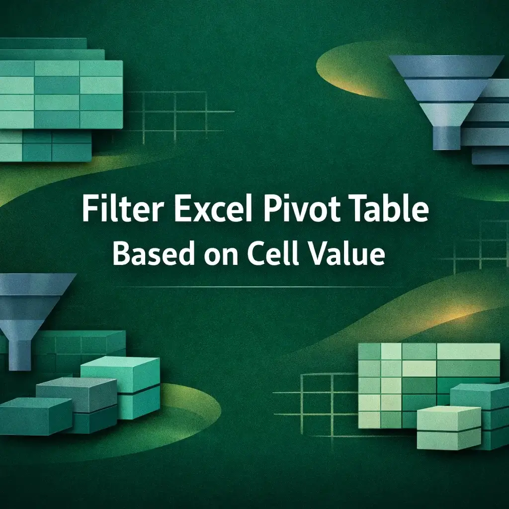 featured image - excel pivot table filter based on cell value