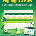 featured image - highlight row if checkbox is checked excel