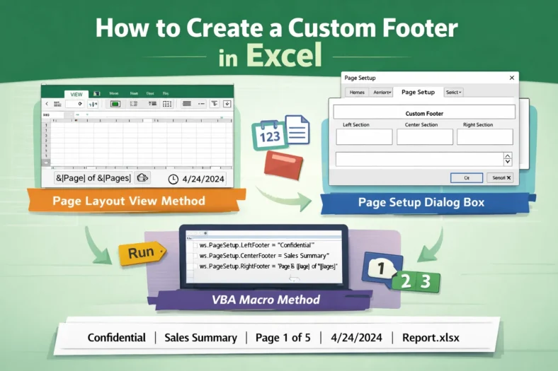 featured image - how to create a custom footer in excel​