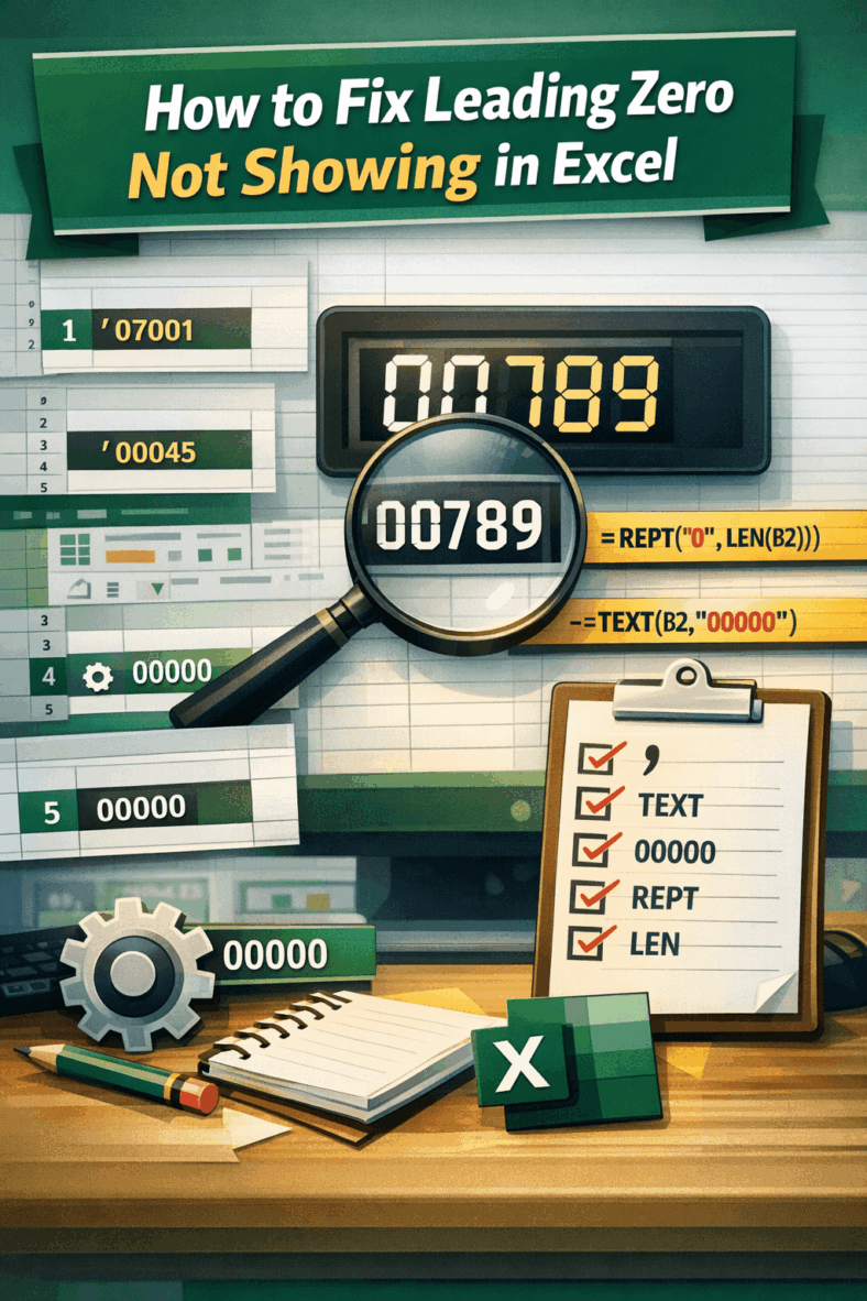featured image - leading zero not showing in excel