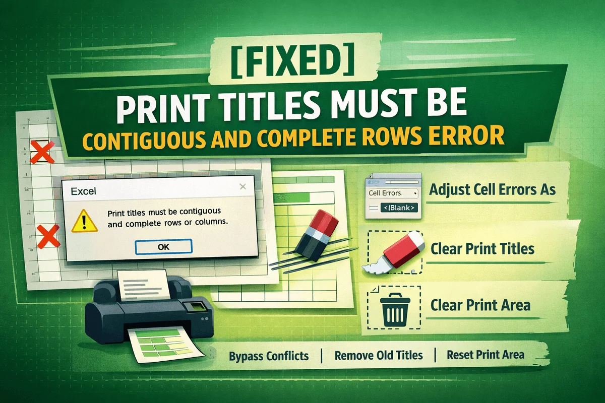 [Fixed] Print Titles Must Be Contiguous and Complete Rows Error - Excel ...