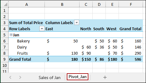 Applying GETPIVOTDATA Function to Extract Specific Data from Another Sheet