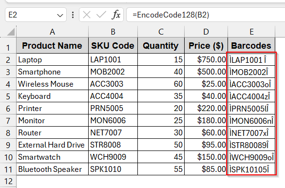 Use a VBA Font Encoder for Advanced Barcodes (Code 128)