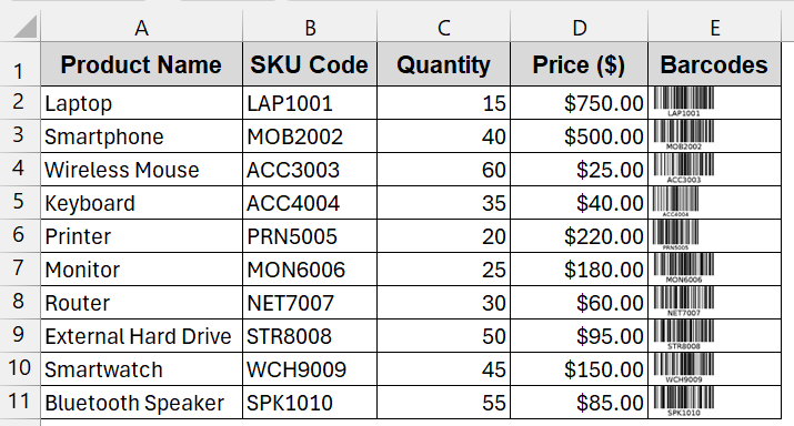 Generate Dynamic Barcode Images with IMAGE Function & Free API