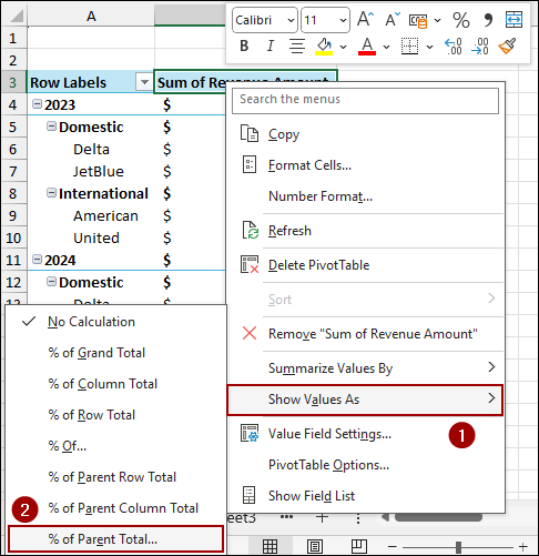 Using Show Value As Feature to Calculate Percentage of Grand Total