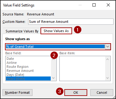 Using Field Setting Tool to Calculate Percentage of Grand Total