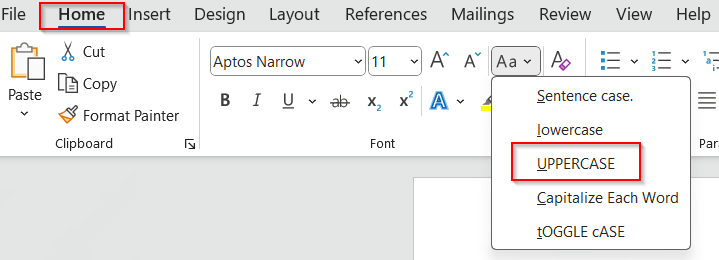Format Excel Text in All Caps with Microsoft Word