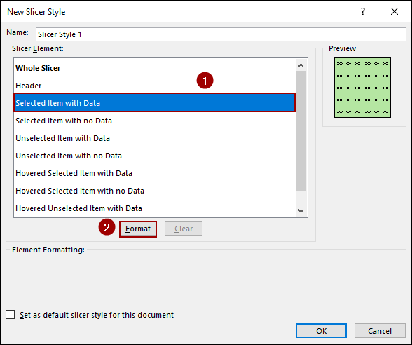 Creating a Custom Slicer Style with Defined Colors