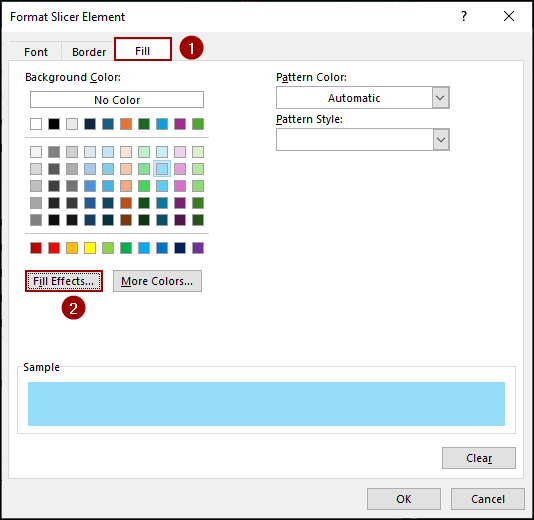Creating a Custom Slicer Style with Defined Colors
