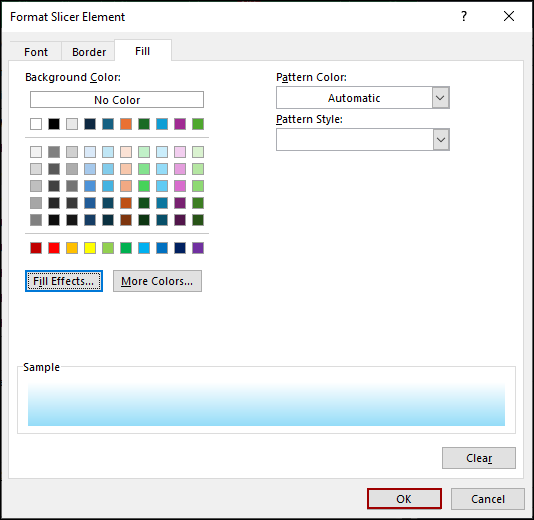 Creating a Custom Slicer Style with Defined Colors