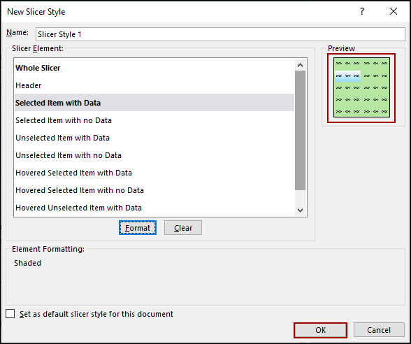 Creating a Custom Slicer Style with Defined Colors