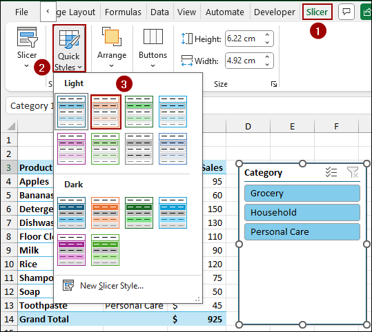 Using Slicer Style Feature to Change Slicer Color