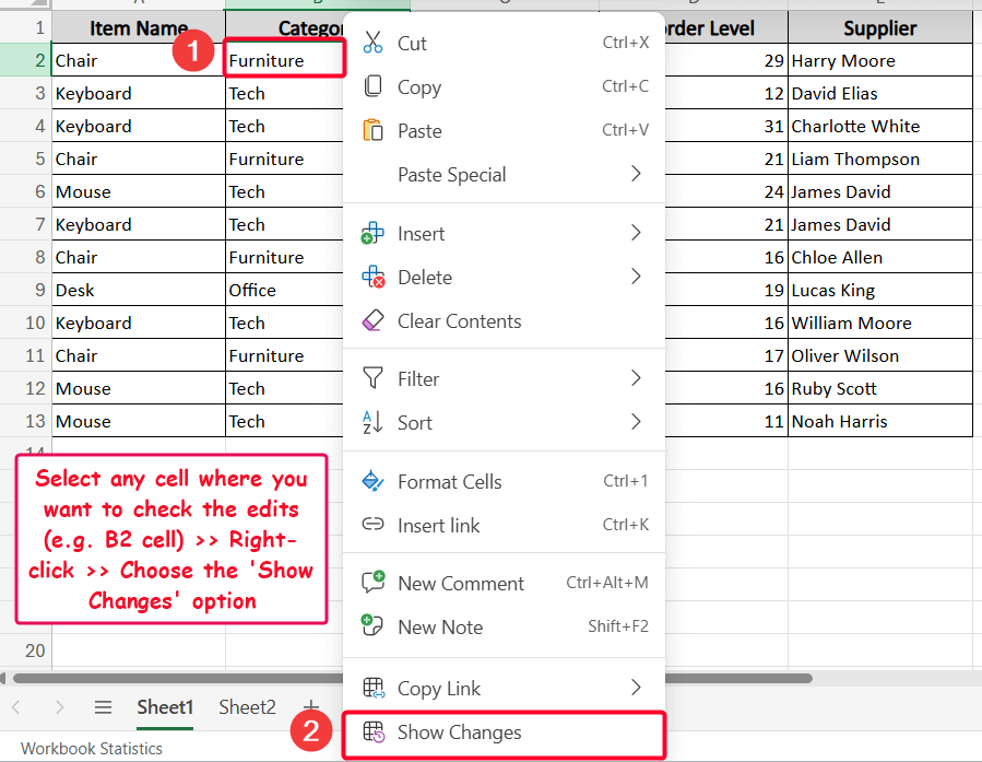 Use the Show Changes Feature to Check Individual Edits 