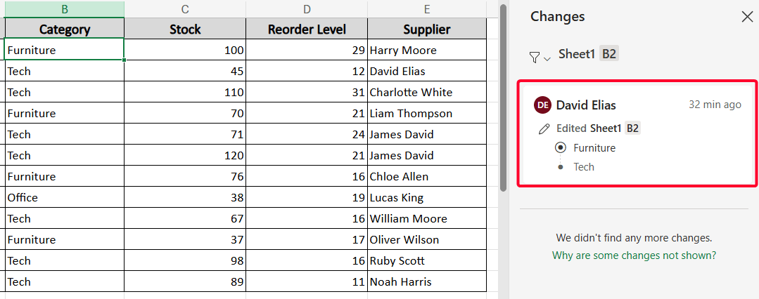 Use the Show Changes Feature to Check Individual Edits 