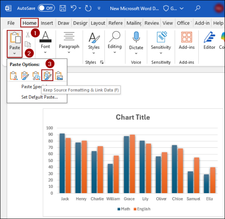 How to Copy a Chart from Excel to Word (2 Suitable Methods) - Excel Insider