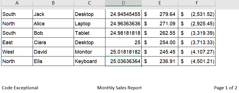 Adding a Footer Using VBA Macro