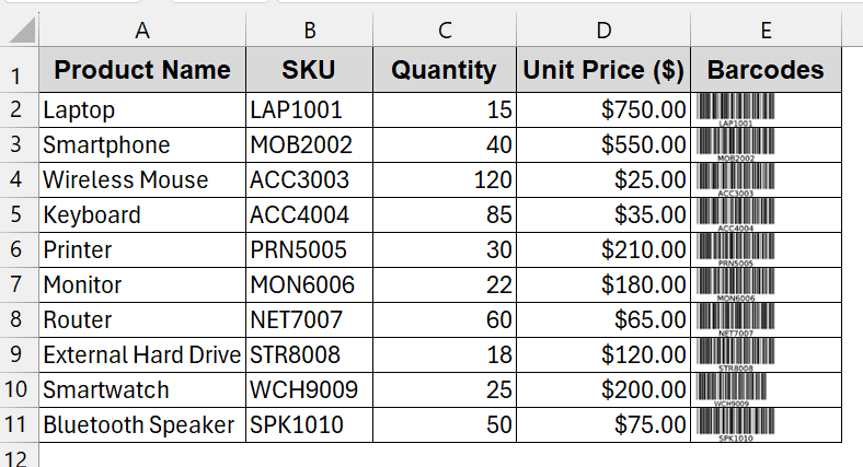 Generate Code 39 Barcodes with Excel’s IMAGE Function & API