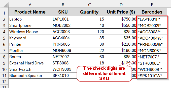 Using Check Digit by MOD 43 (Optional)