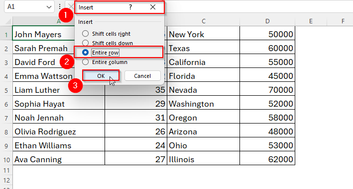 Creating Column Headers Manually in Excel
