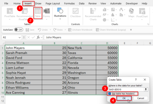 How to Create Column Headers in Excel (4 Suitable Ways) - Excel Insider