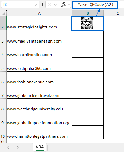 Use VBA Editor to Generate QR Codes Automatically